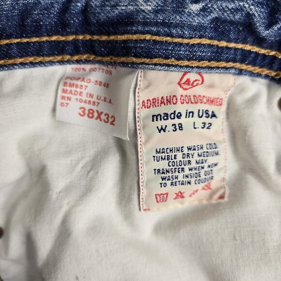 AG Adriano Goldschmied Men's The Fillmore Distressed Denim Jeans 38x32 USA Made - Picture 9 of 16